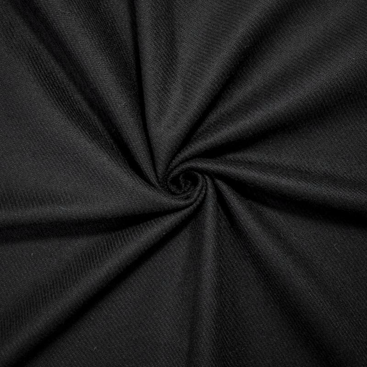 Black Wool-Poly Japanese Twill Woven Jacketing Fabric