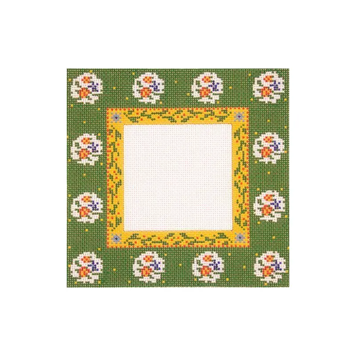 Cooper Oaks Design 6 x 6 green Frame Needlepoint Canvas