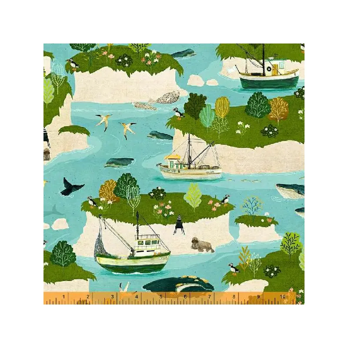Land And Sea Katherine Quinn 53276D-1 Clear Skies Archipelago Cotton