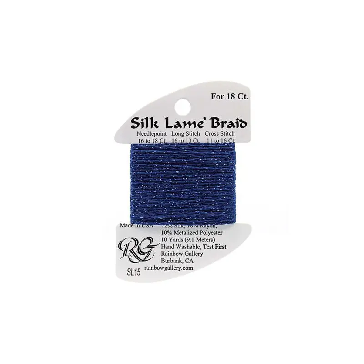 Rainbow Gallery Silk Lame Braid 18 8211 015 Dark Blue