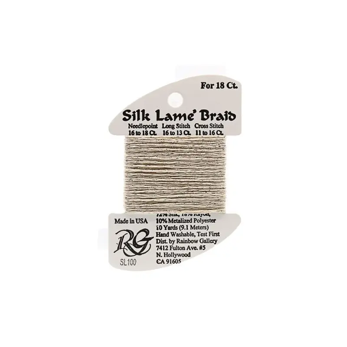 Rainbow Gallery Silk Lame Braid 18 8211 100 Sand