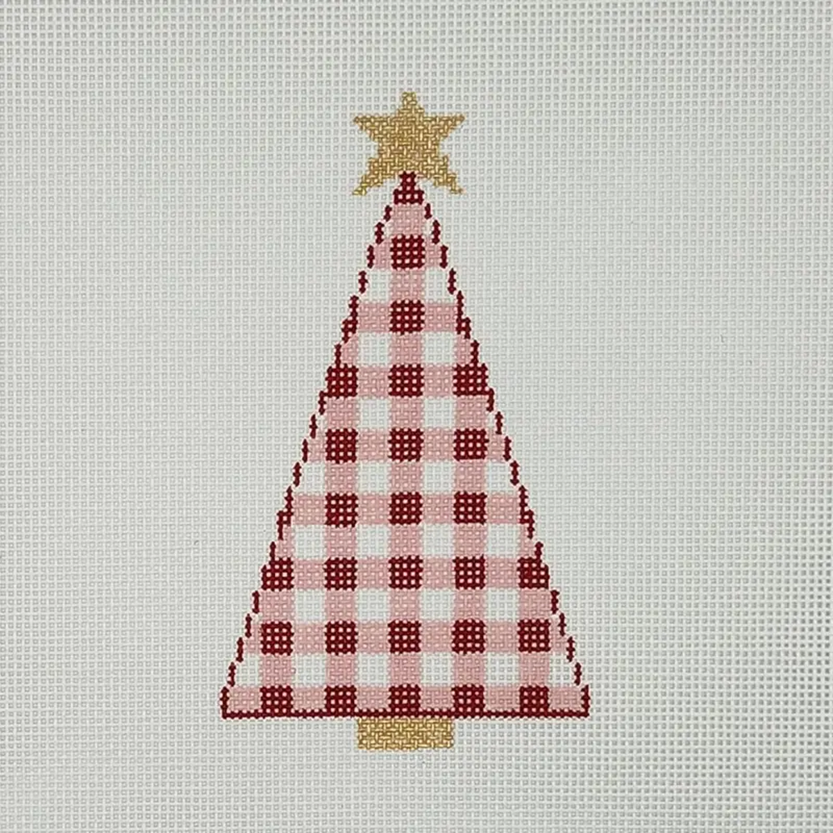 Silver Stitch Needlepoint Gingham Tree Needlepoint Canvas 8211 Red