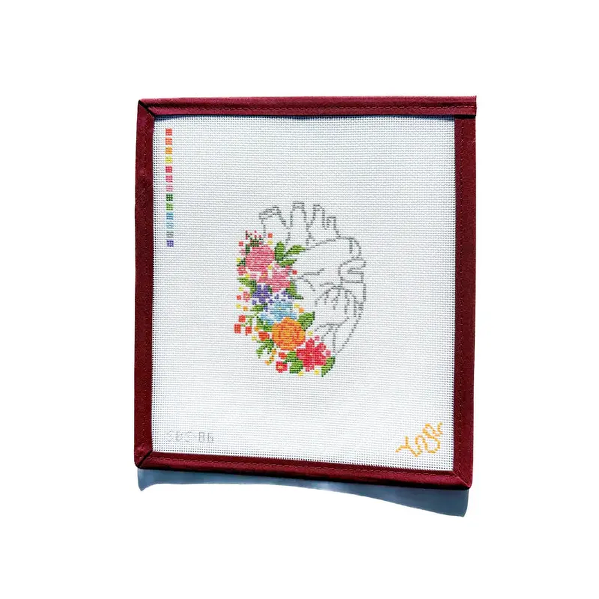 Spellbound Stitchery Small Floral Heart Needlepoint Canvas