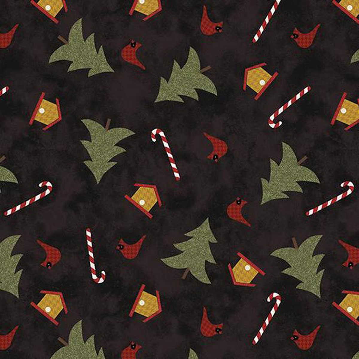 Benartex Snowballs 16242-12 Black Cheryl Haynes