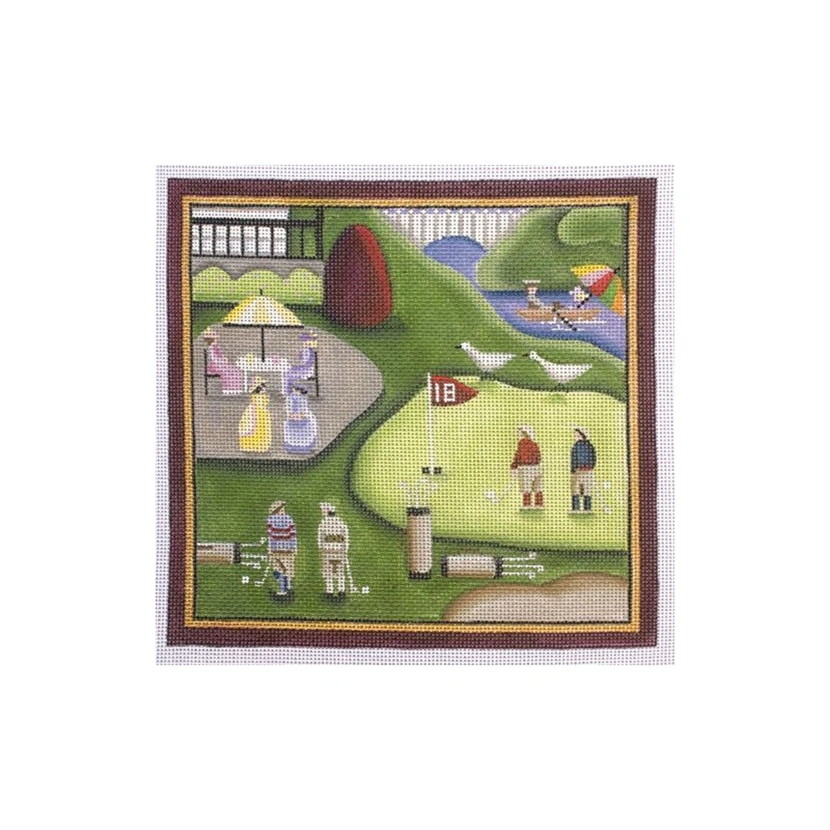 Rebecca Wood Designs Building a Snowman 18m Needlepoint Canvas