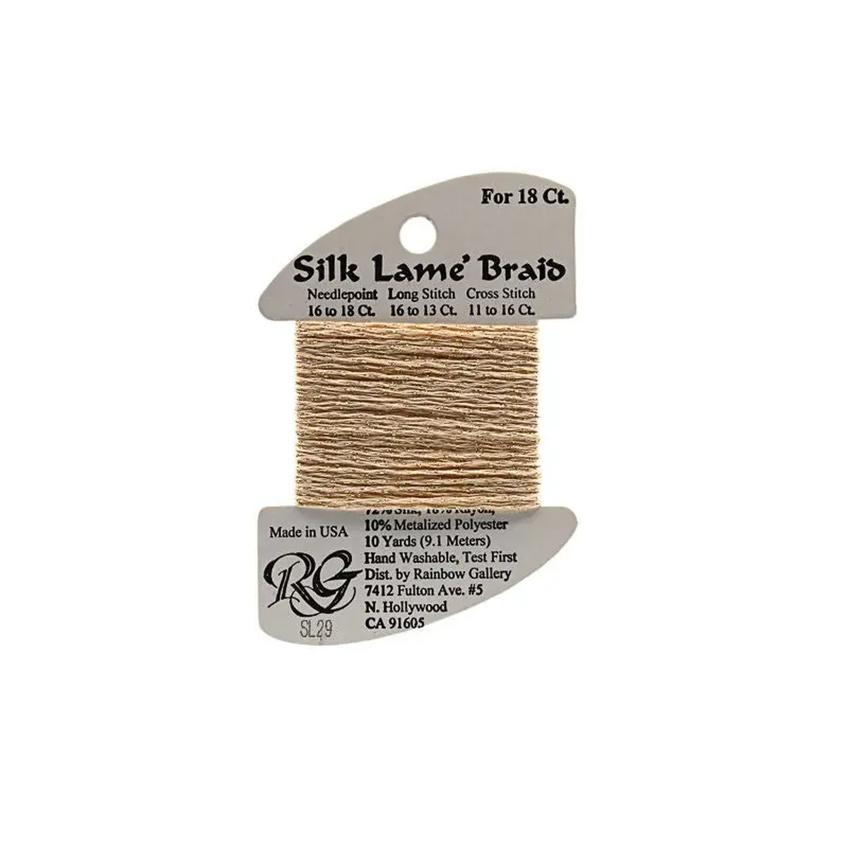 Rainbow Gallery Silk Lame Braid 18 8211 029 Chiffon