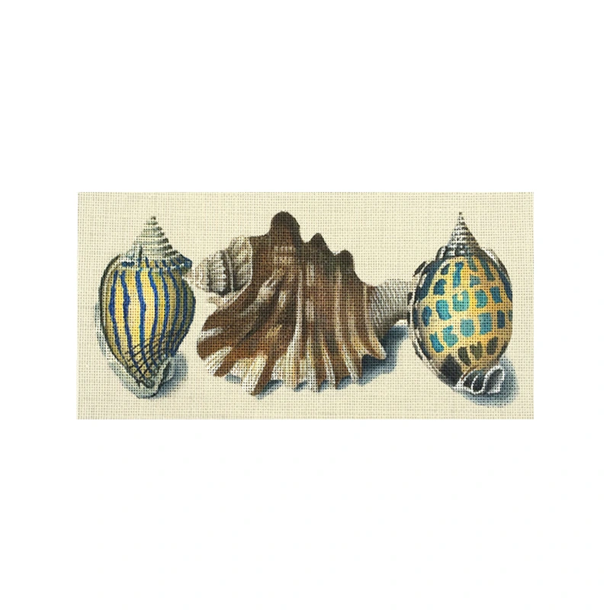 Melissa Shirley Designs Blue Stripes 8211 Shells MS Needlepoint Canvas