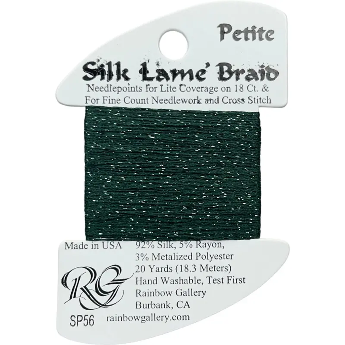 Rainbow Gallery Silk Lame Braid Petite 8211 056 Forest Green