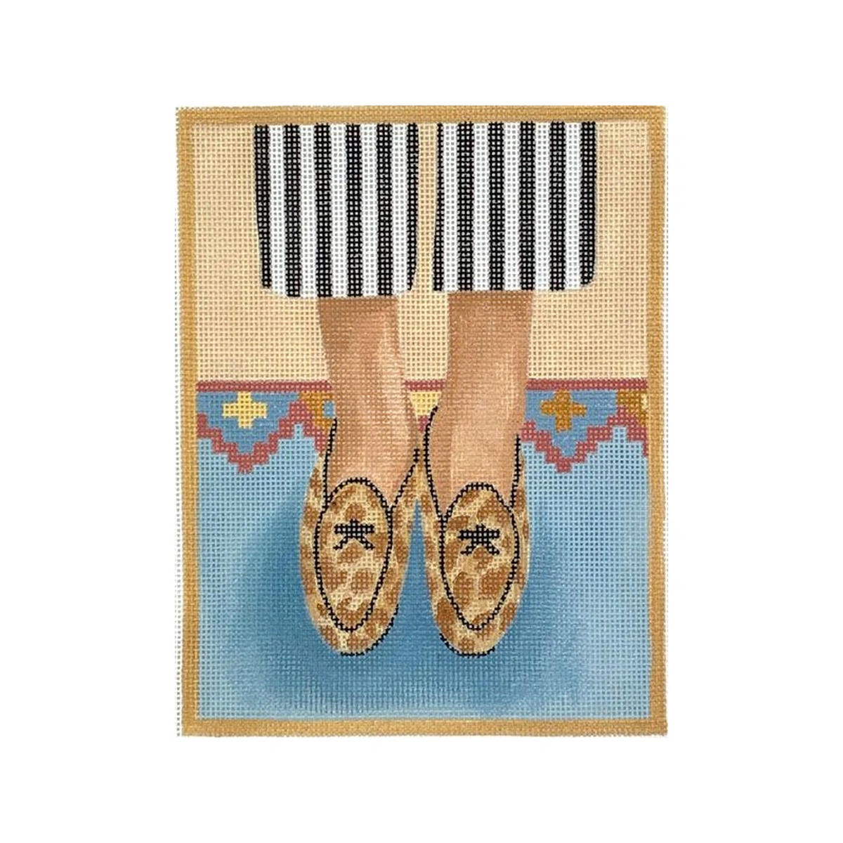 Kate Dickerson Needlepoint Collections Here8217s Looking at Shoe 8211 Animal Print Belgian Loafers Needlepoint Canvas