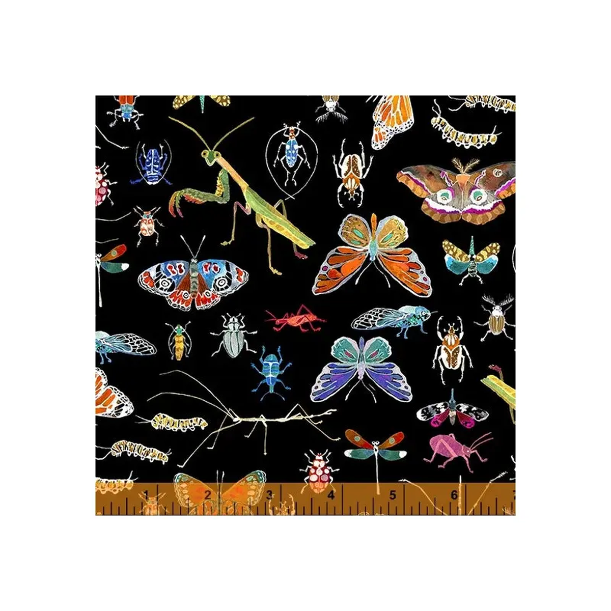 Deep Forest Betsy Olmsted 52992D-1 Black Insects Cotton