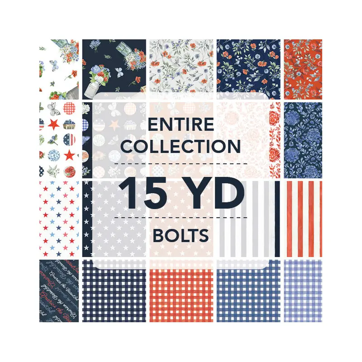 America the Beautiful Leslie Trimbach 15YDAMBT-X Multi 15Yd Assortment Cotton