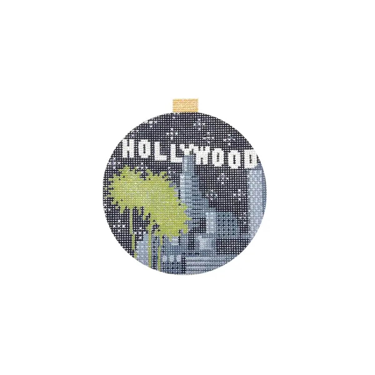 Bradley Needlepoint Company Hollywood Travel Round Needlepoint Canvas