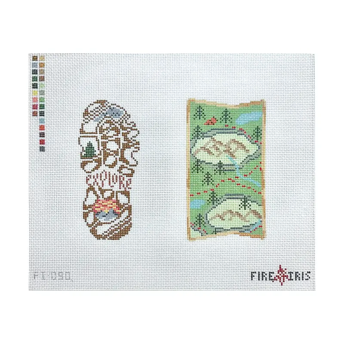 Fire and Iris Explore Sunglasses Case Needlepoint Canvas