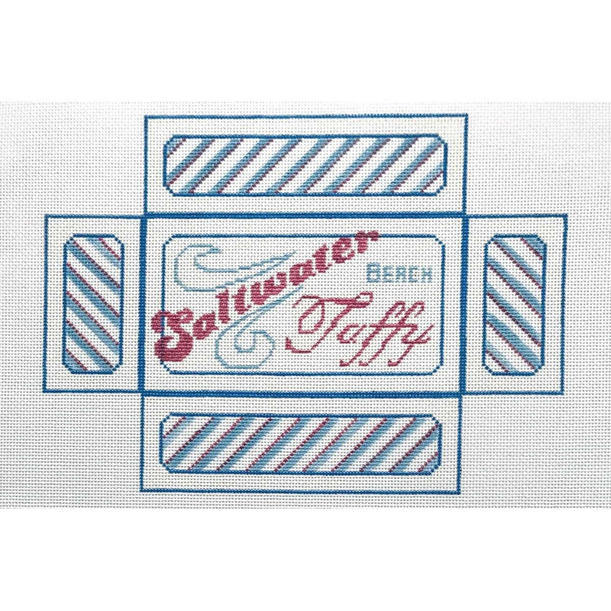 The Plum Stitchery Saltwater Taffy Box Needlepoint Canvas