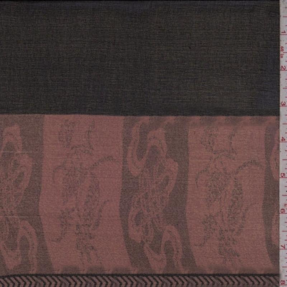 78 YD PC8211BlackClay Border Stripe Silk Chiffon