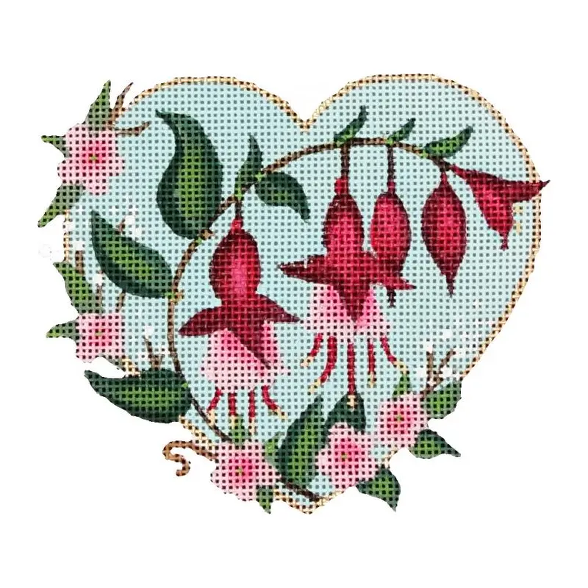 Melissa Shirley Designs Bell Flower Heart MS Needlepoint Canvas