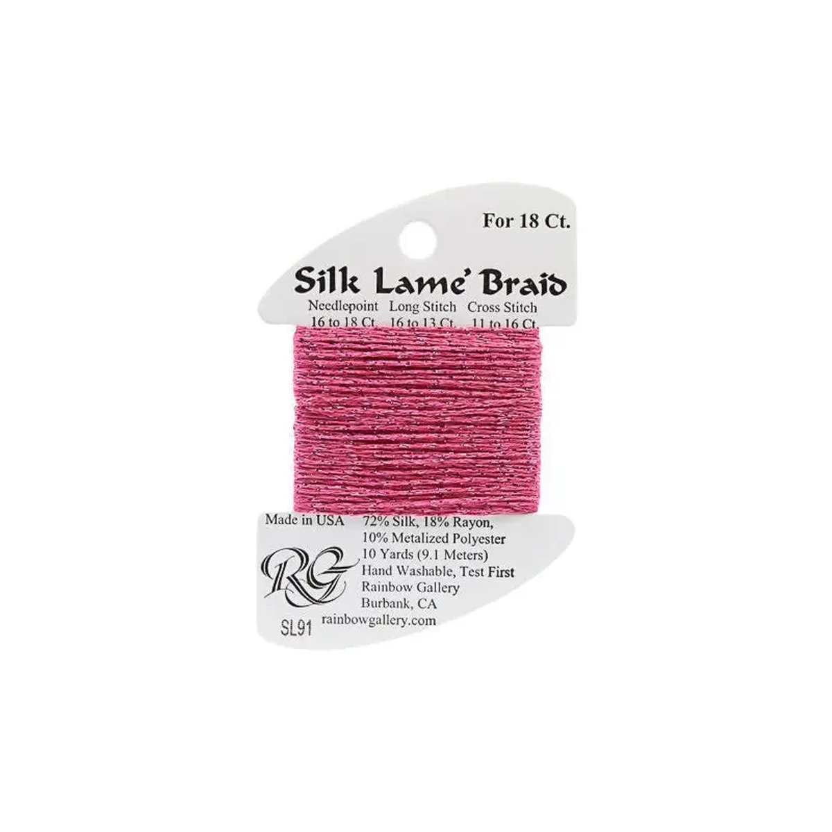 Rainbow Gallery Silk Lame Braid 18 8211 091 Dark Raspberry