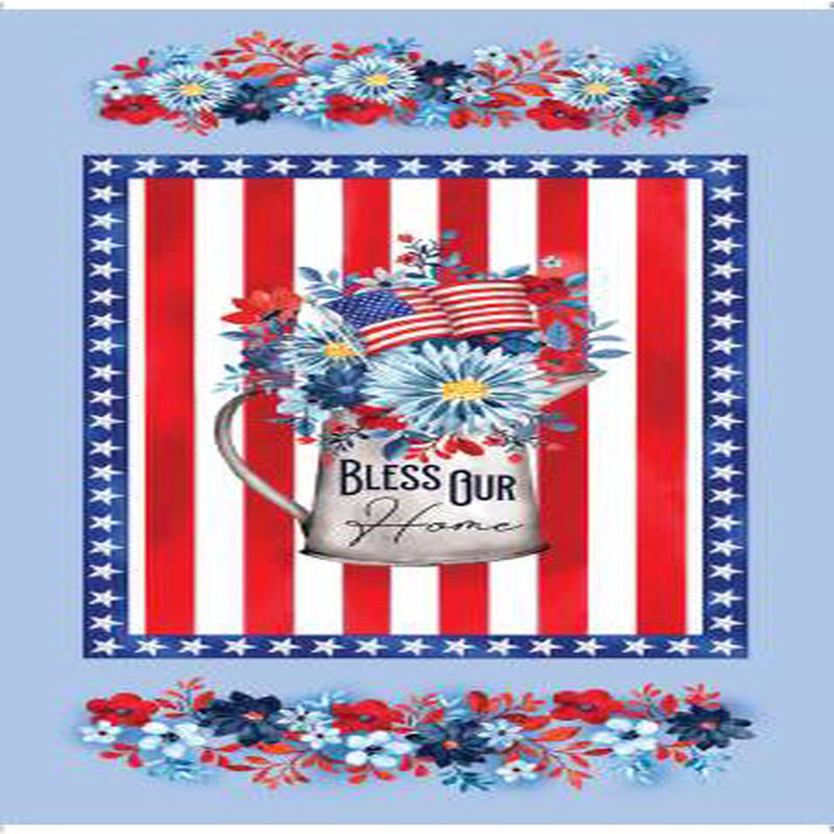 Faith Family Freedom 8211 Blessed Our Home Panel Blue Patriotic 14827-54