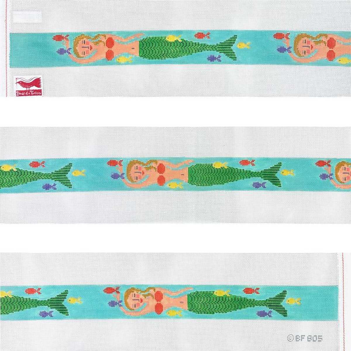 Birds of a Feather Mermaid Belt Needlepoint Canvas