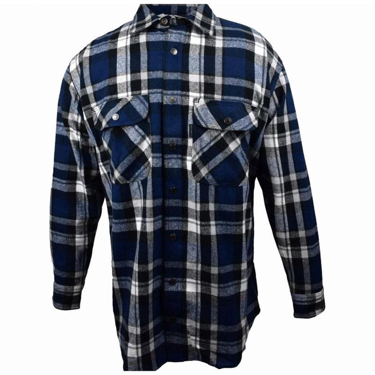 FiveBrother Metal Snap Front Flannel Shirt 5901 PL-7 B BlackBlue