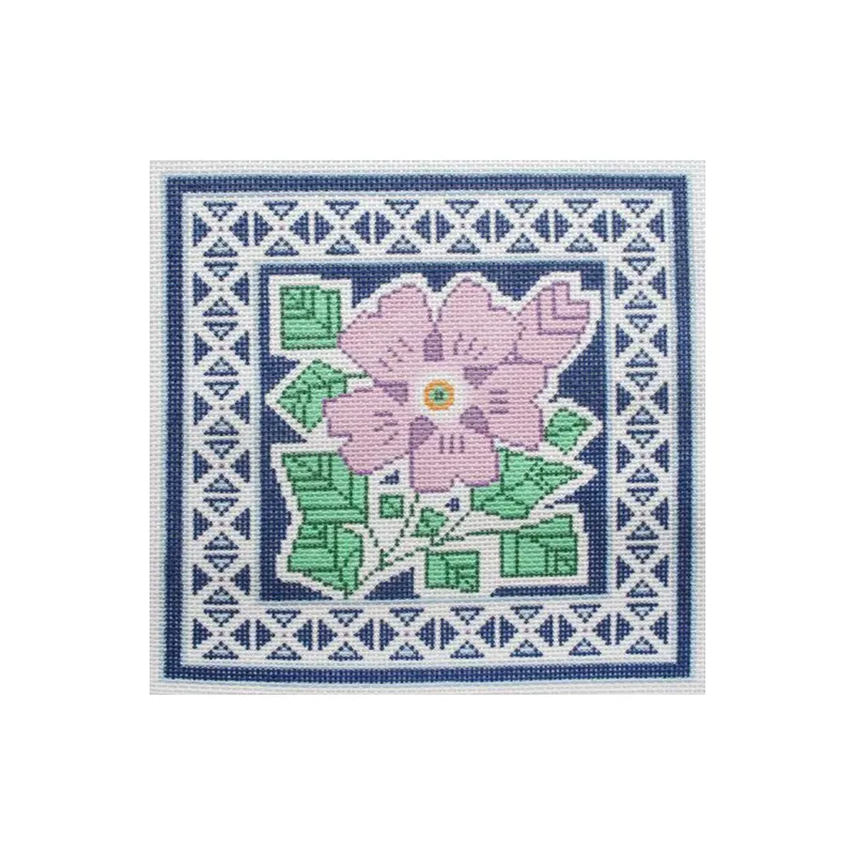 Lee8217s Needle Arts Rose of Sharon on Blue Needlepoint Canvas
