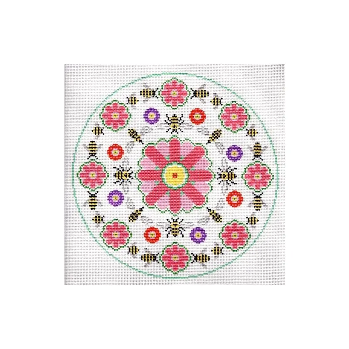 Doolittle Stitchery Bees and Flowers Needlepoint Canvas