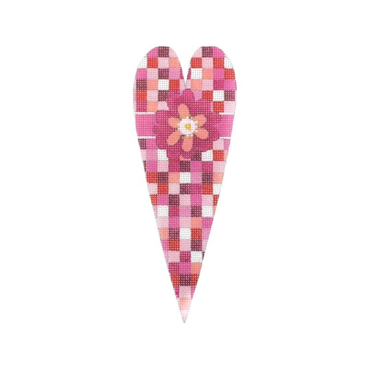 Melissa Shirley Designs Checkered Heart MS Needlepoint Canvas