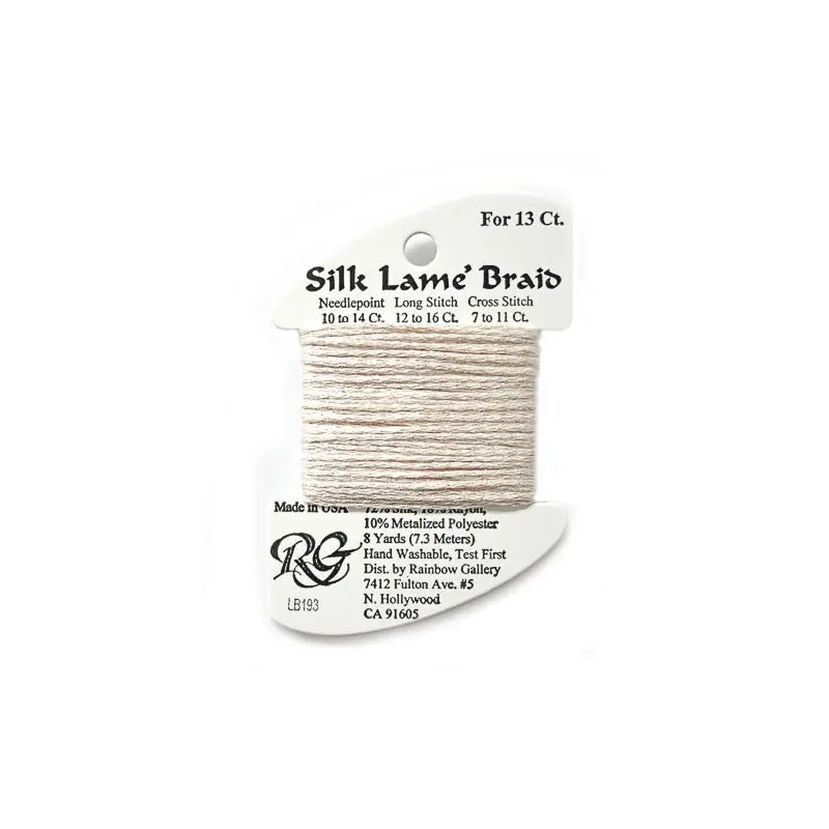 Rainbow Gallery Silk Lame Braid 13 8211 193 Creme Brulee