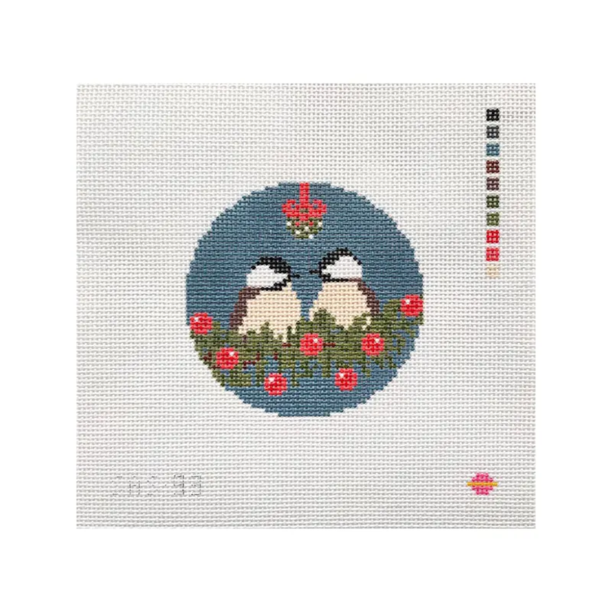 Saturnalia Stitching Merry Chickadees Needlepoint Canvas