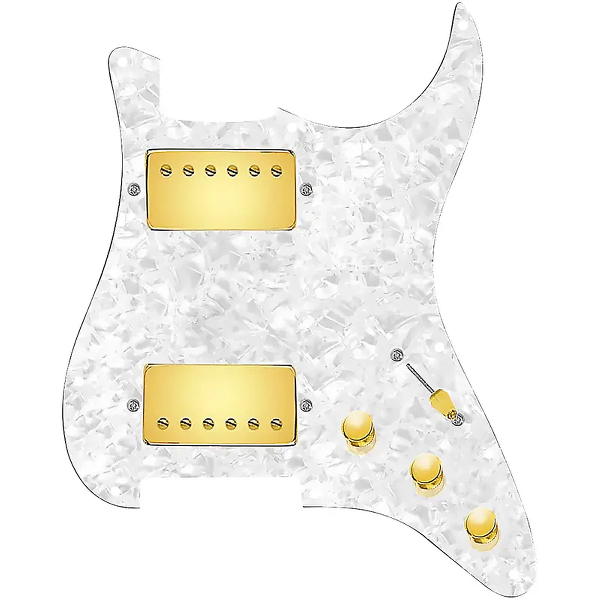 920D Custom Hushed And Humble HH Loaded Pickguard for Strat With Gold Smoothie Humbuckers and S3W-HH Wiring Harness