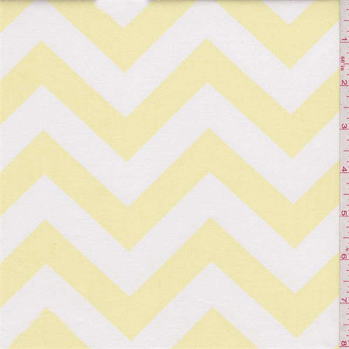 Zig Zag Soft Yellow Poplin Fabric