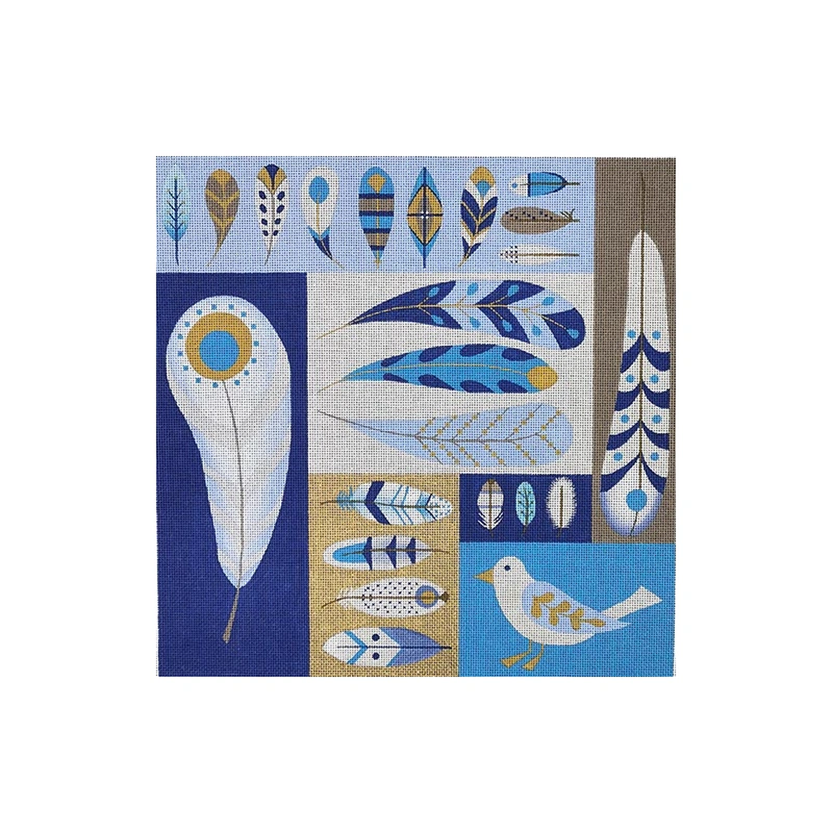 Zecca Feather Panel Needlepoint Canvas