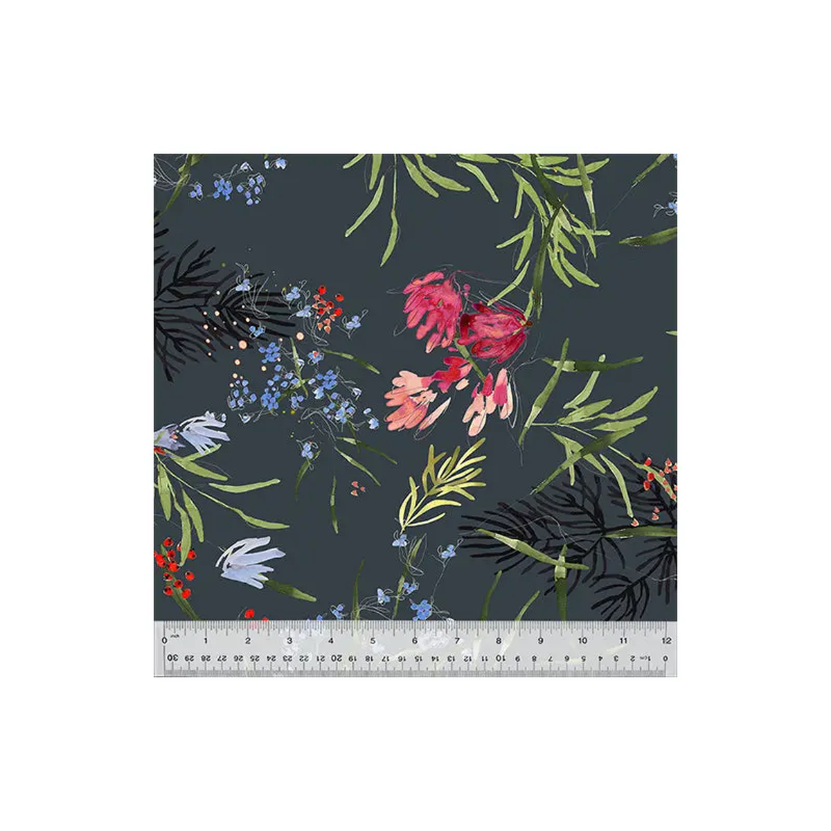 1088221 Quilt Back Kelly Ventura 53585DW-1DES Slate Meadow Floral Cotton
