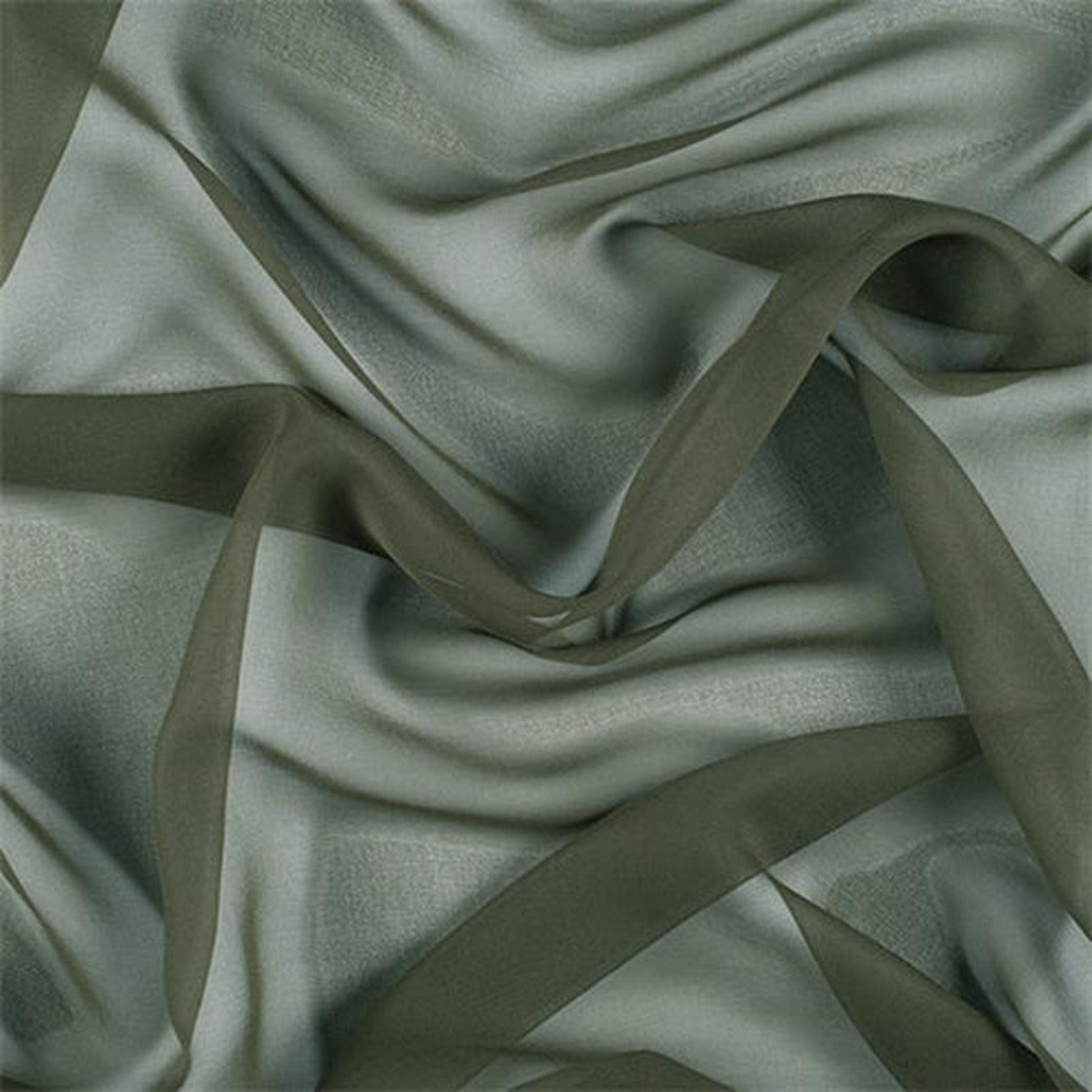 Runway Silks Olive Green Silk Chiffon Fabric 8211 Reorderable