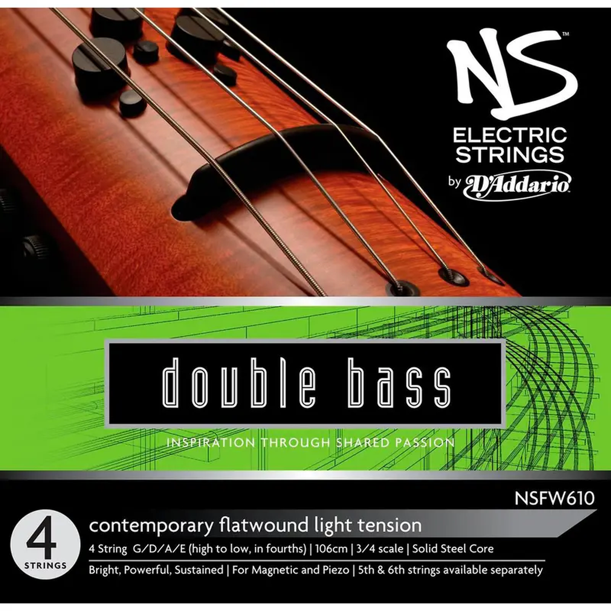D8217Addario NS Electric Contemporary Bass String Set