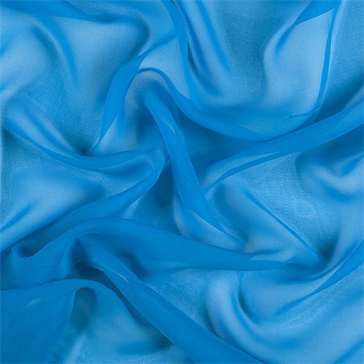 Runway Silks Bright Blue Wide Silk Chiffon Fabric 8211 Reorderable