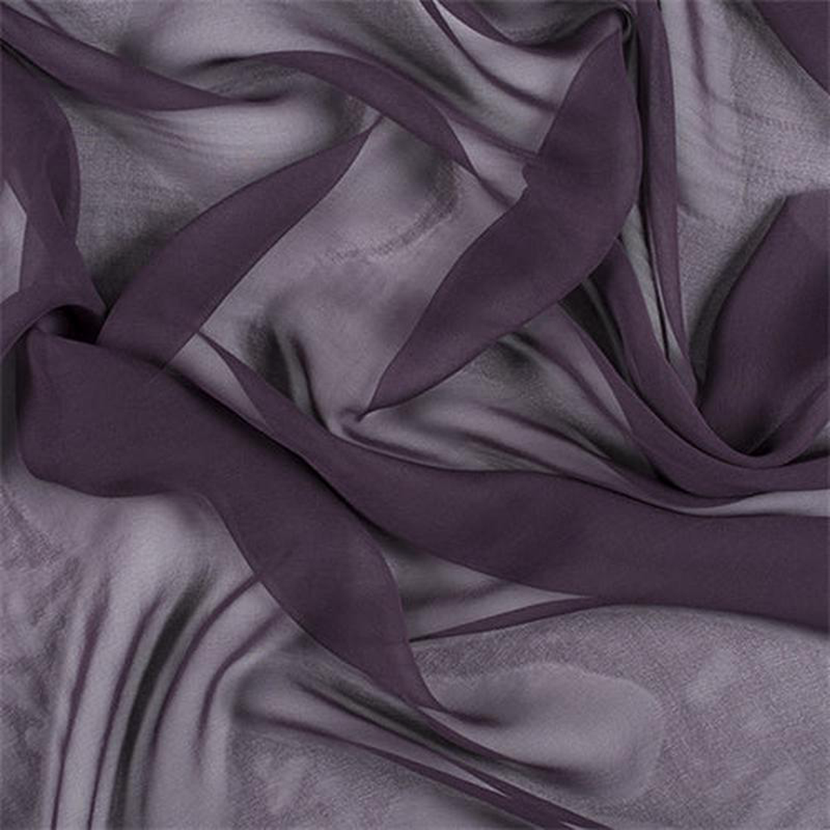 Runway Silks Aubergine Silk Chiffon Fabric 8211 Reorderable
