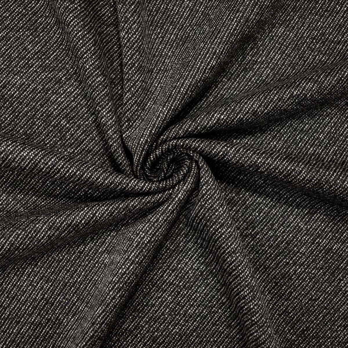 Black-White Wool Rayon Spandex Stretch Texture Double Knit Fabric