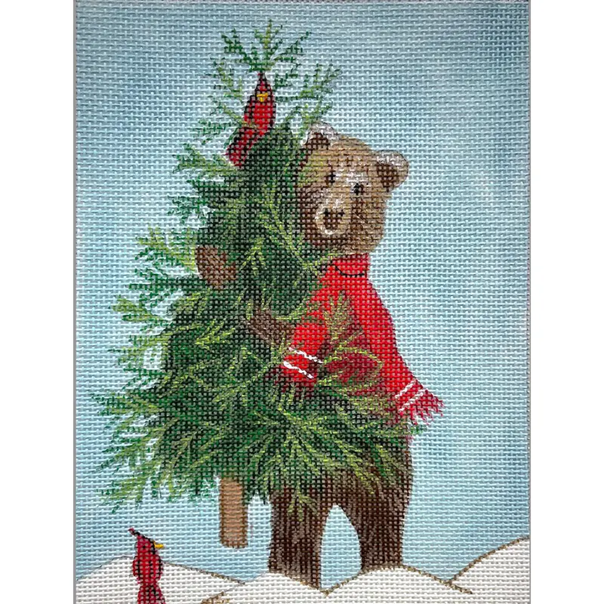 Alice Peterson Co Christmas Bear Needlepoint Canvas