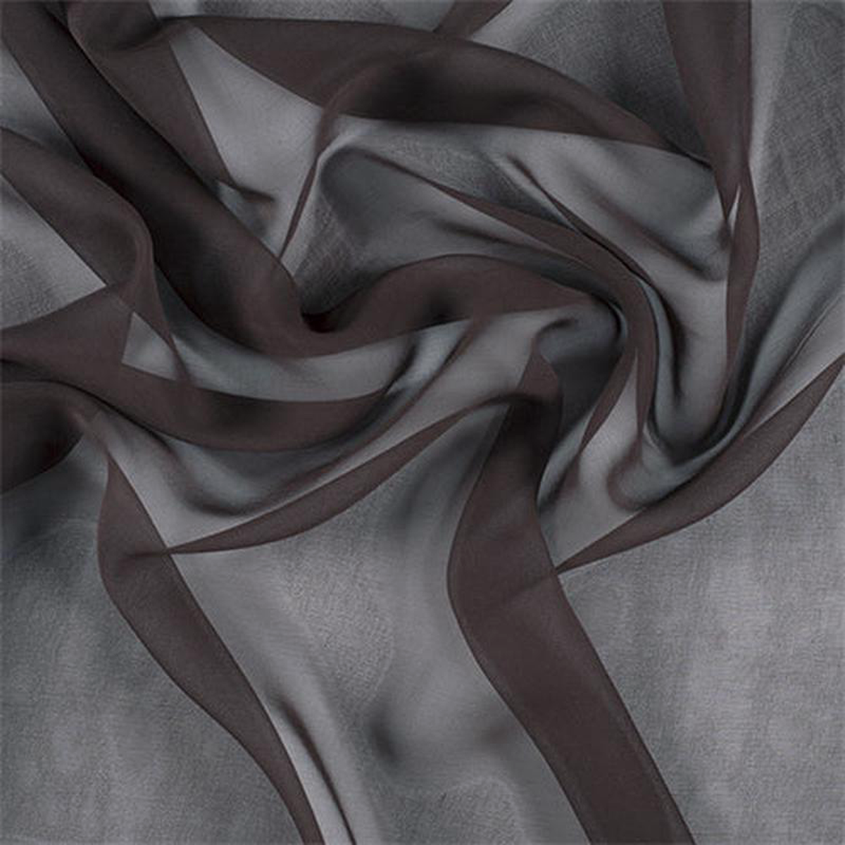 Runway Silks Dark Brown Silk Chiffon Fabric 8211 Reorderable