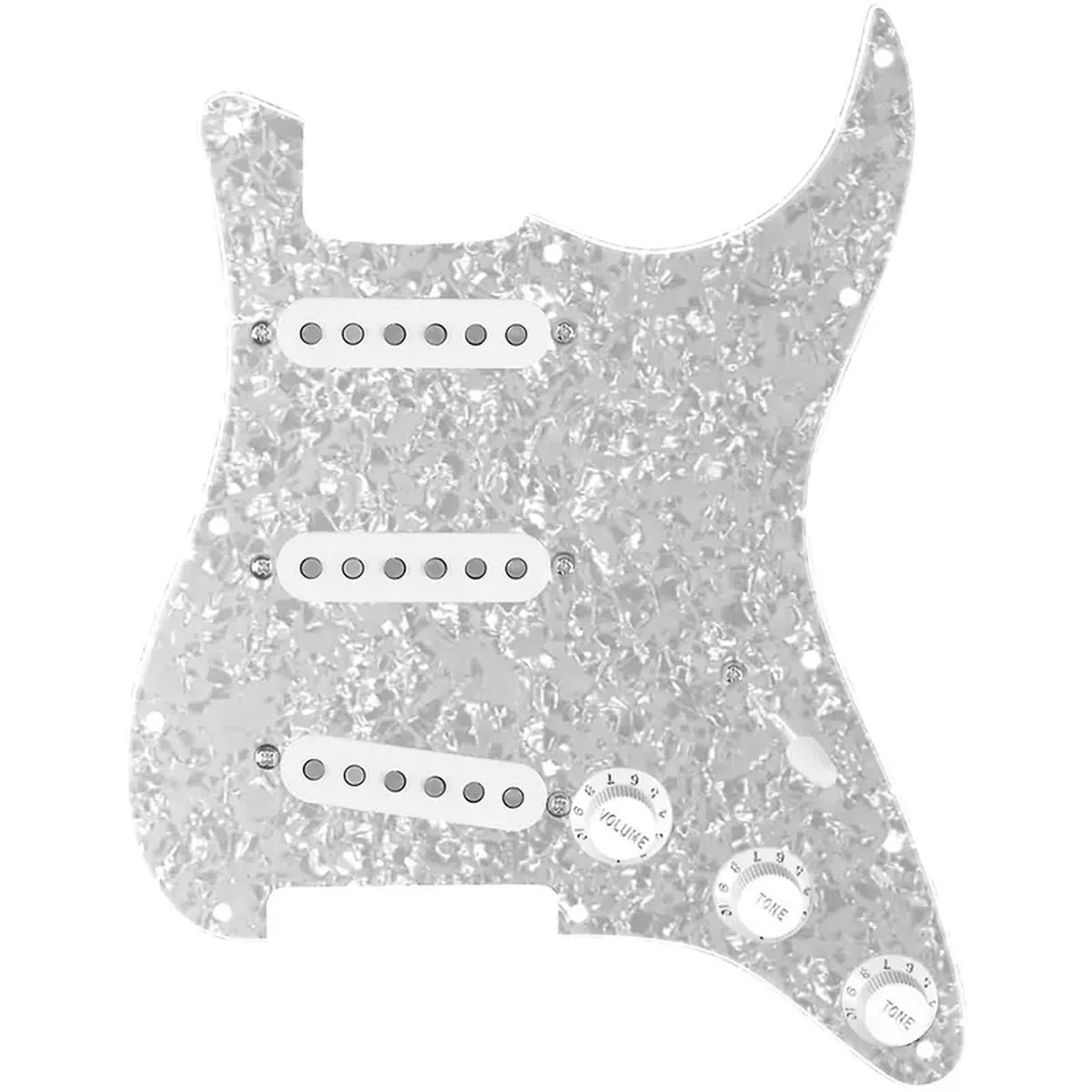 920D Custom Texas Growler Loaded Pickguard for Strat With White Pickups and S5W Wiring Harness