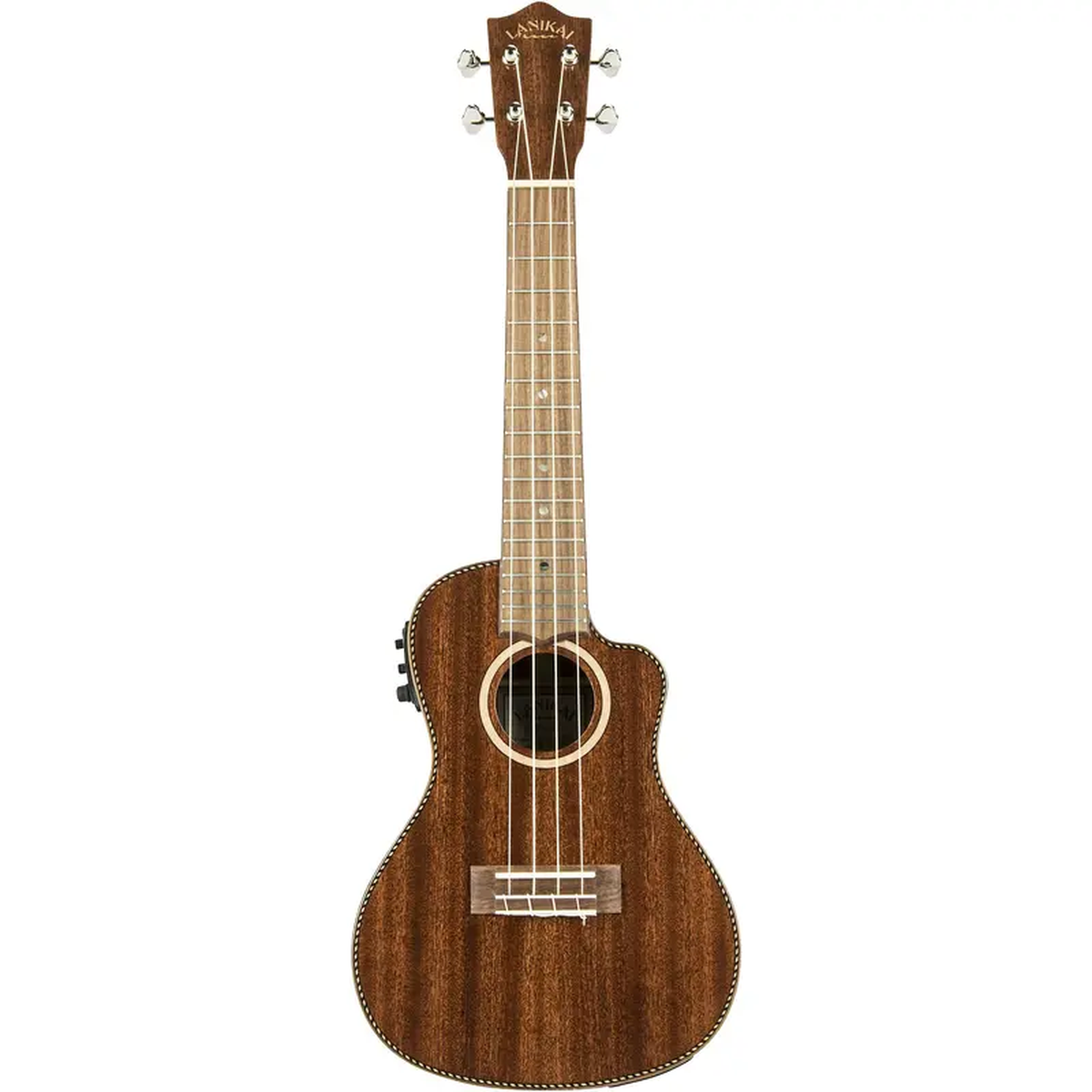 Lanikai MAS-CEC All Solid Mahogany Concert with Kula Preamp Acoustic-Electric Ukulele