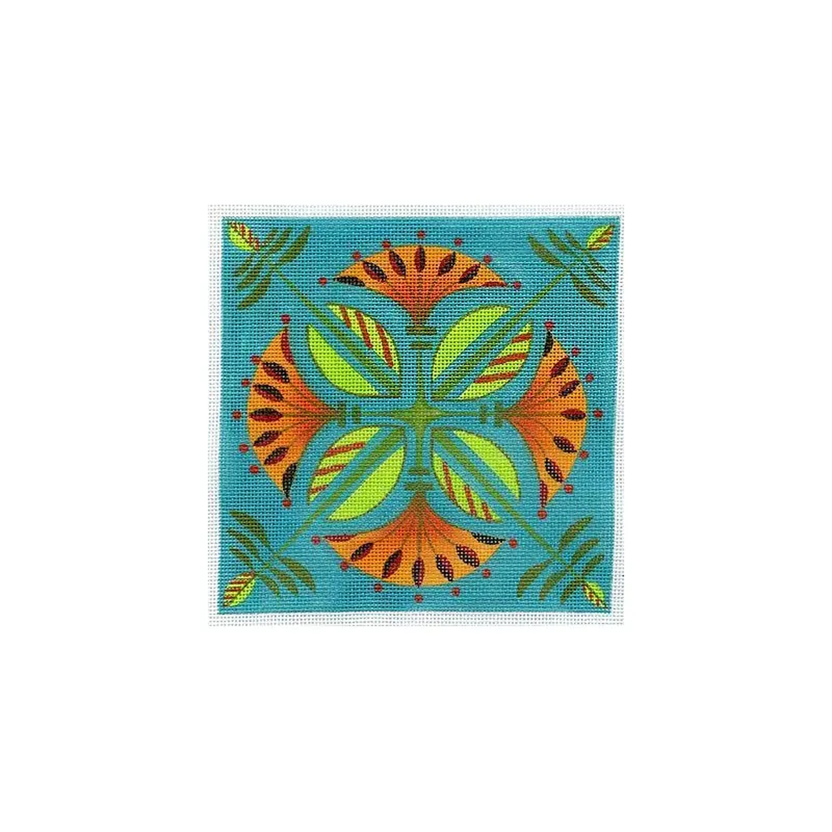 Zecca Lotus Squared with Stitch Guide 18M Needlepoint Canvas