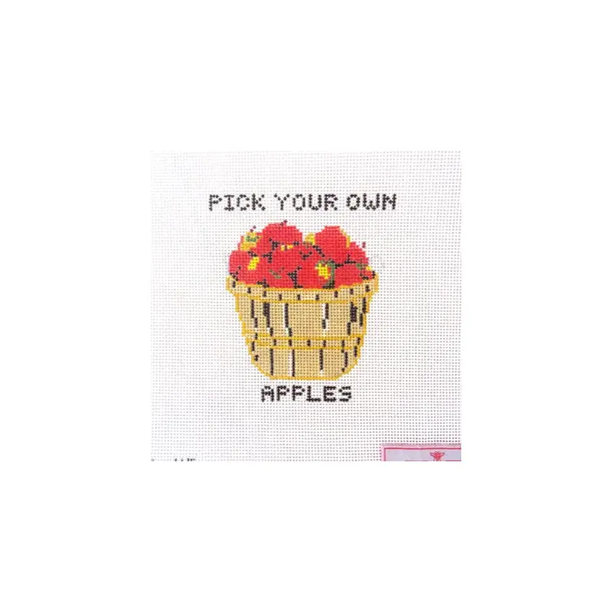 Alice 038 Blue Pick Your Own Apples Needlepoint Canvas