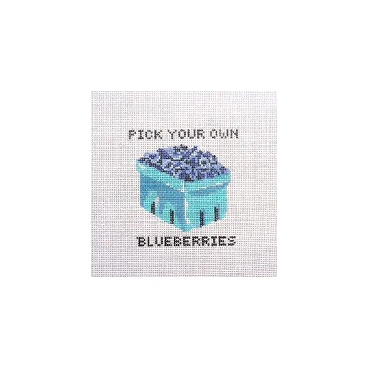 Alice 038 Blue Pick Your Own Blueberries Needlepoint Canvas