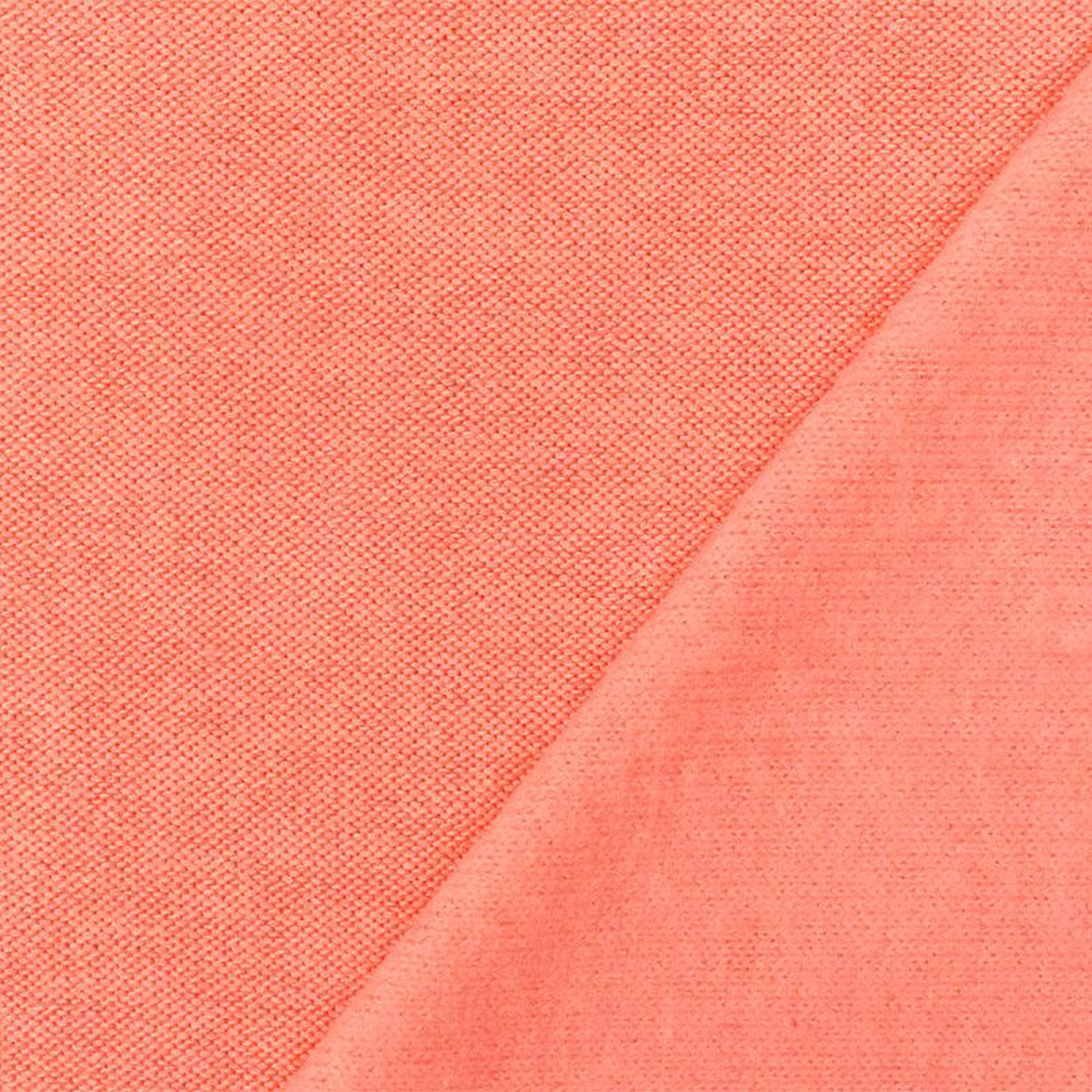 1 78 YD PC-Neon Orange Solid Stretch Poly Blend Brushed Face Jersey Knit Fabric