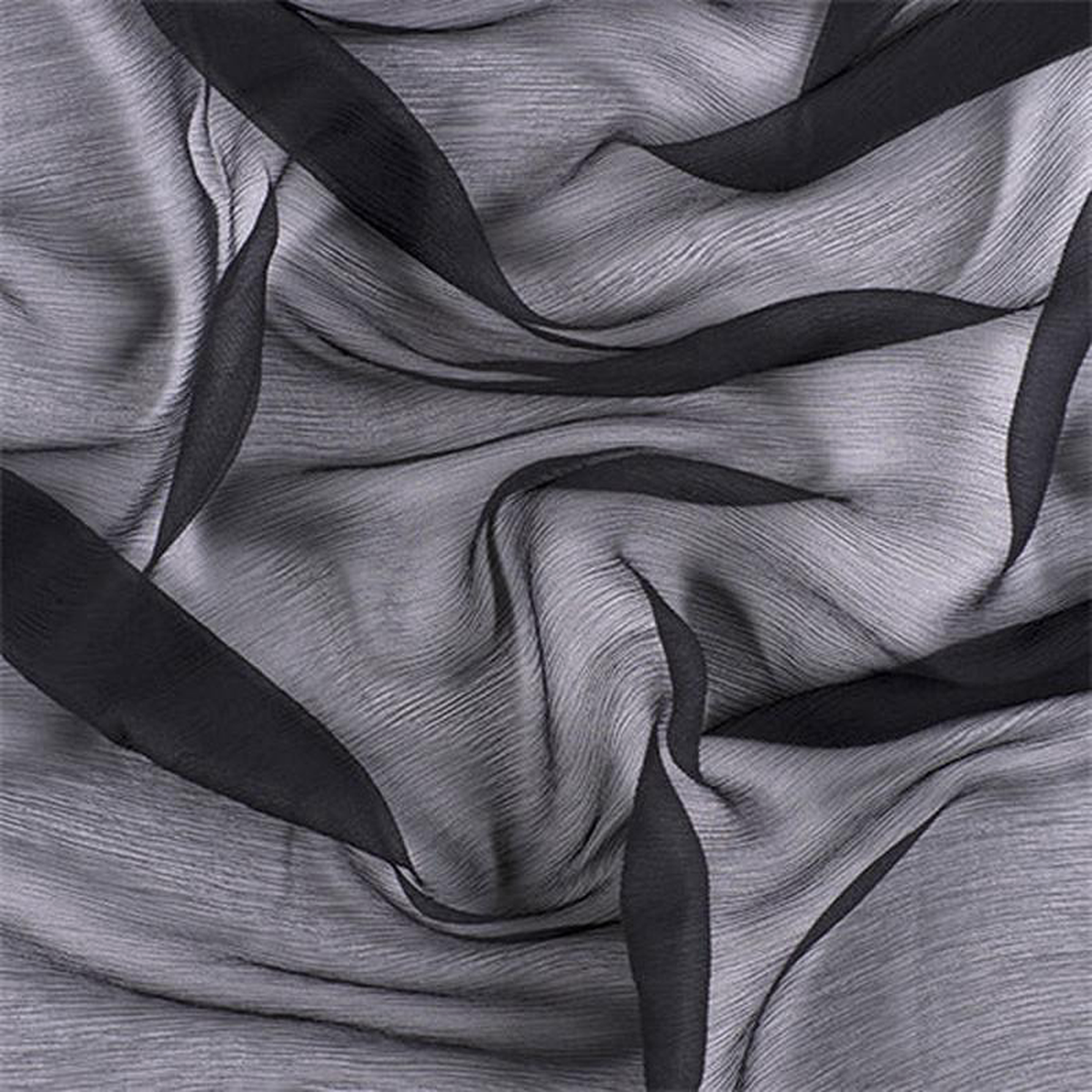 Runway Silks Midnight Navy Crinkled Silk Chiffon Fabric 8211 Reorderable