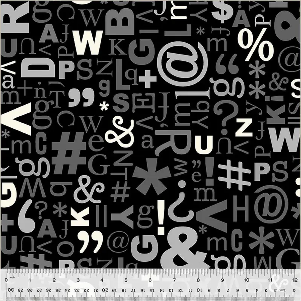 1088221 Quilt Back Rosemarie Lavin 52081-1 Black Glyphs Cotton