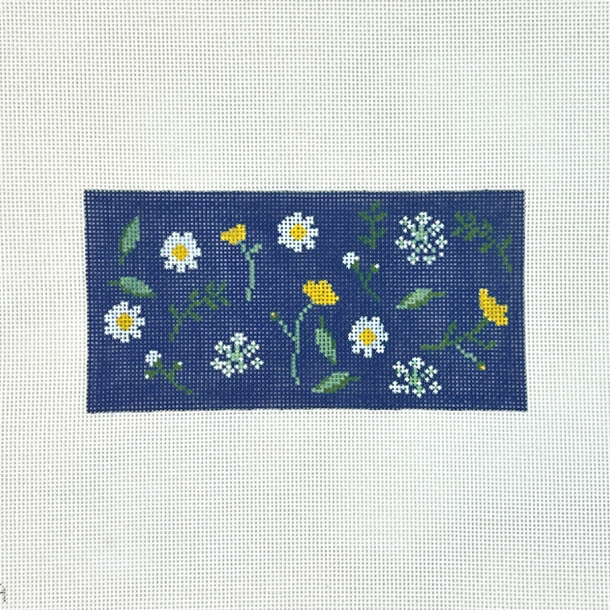 Alice 038 Blue Pressed Floral Clutch Insert Needlepoint Canvas