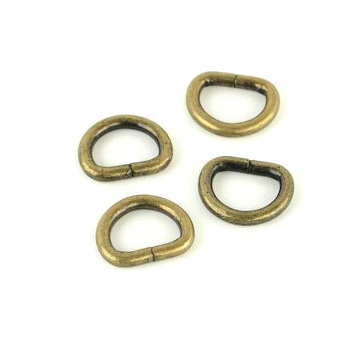 (4) 128243 Antique Brass D Ring